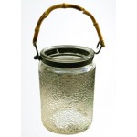 Vaso de Vidro Verde e Bambu