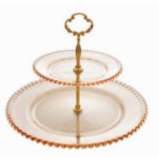Suporte Pearl Cristal Duplo Âmbar - 002426 Suporte Pearl Cristal Duplo Âmbar - 002426