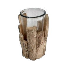 Vaso Vidro Lascas de Madeira - 002705 Vaso Vidro Lascas de Madeira - 002705