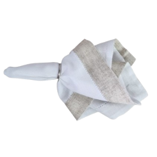 Guardanapo Branco c/ Bege - 002874 Guardanapo Branco c/ Bege - 002874