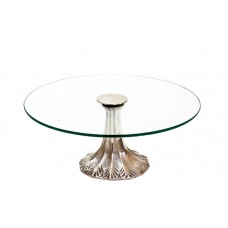Suporte Baixo p/ Bolo Vidro/Prata Liso - 000085 Suporte Baixo p/ Bolo Vidro/Prata Liso - 000085